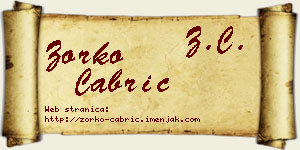 Zorko Čabrić vizit kartica